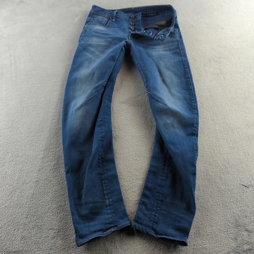 G-Star RAW Jeans Mens 29x32 Blue Arc 3D Slim Button Fly Stretch Denim Tapered